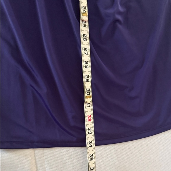 Suzi Shier Silky Cold Shoulder Purple Women's Mini Dress. Size M - Picture 5 of 8